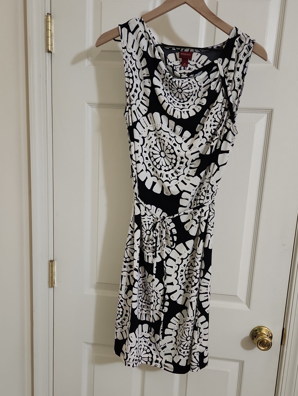 Merona Black and White Sleeveless Printed Dress